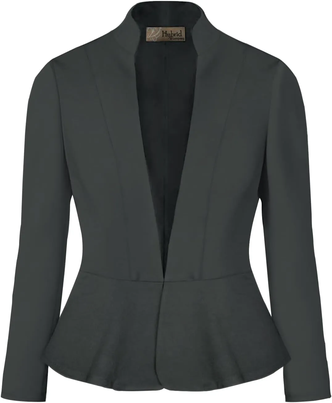 Hybrid & Company Women's Casual Work Office Elegant Open Front Premium Nylon Blazer Jacket