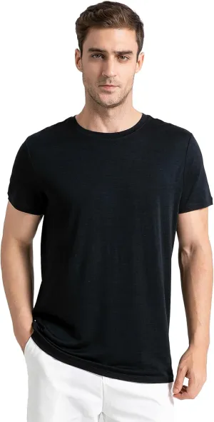 innotree Merino Wool T Shirts for Men - 100% Organic Odor Resistance Merino Wool Undershirt Hiking Travel Base Layer T-Shirt