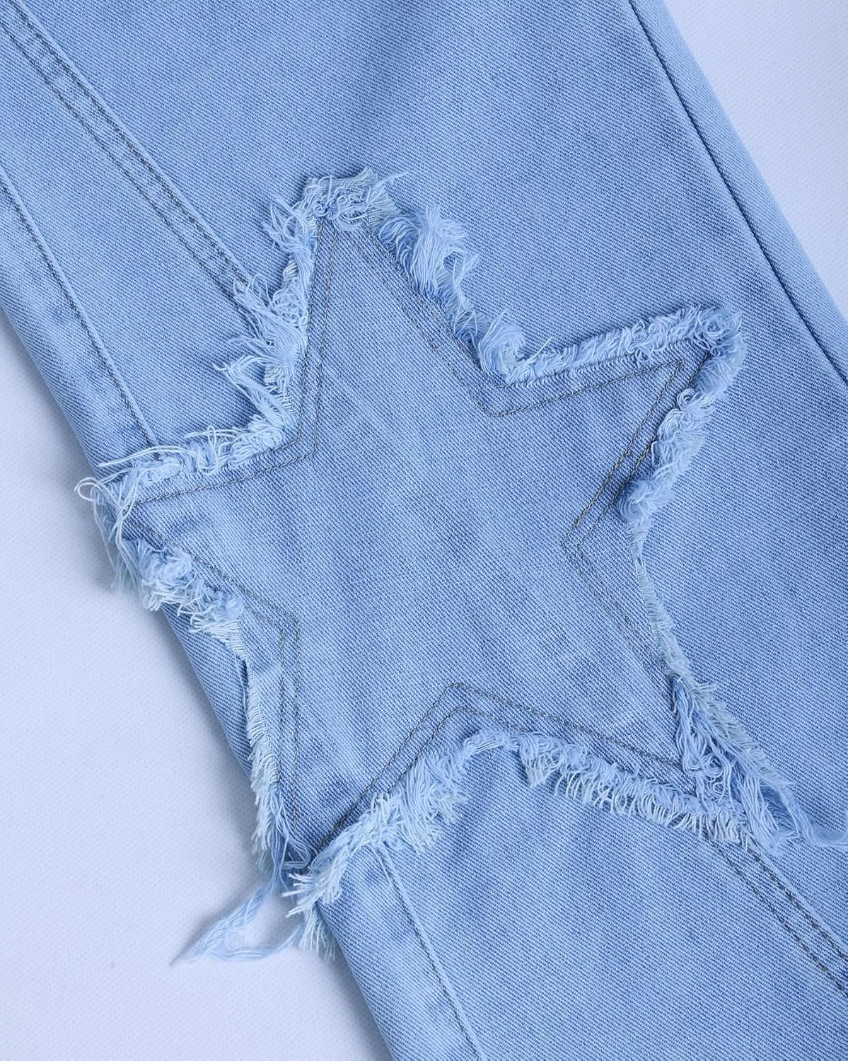 Kedera Women's Wide Leg Denim Pants Teen Star Raw Edge Baggy Trousers High Waisted Boyfriend Y2K Jeans Girls Fashion
