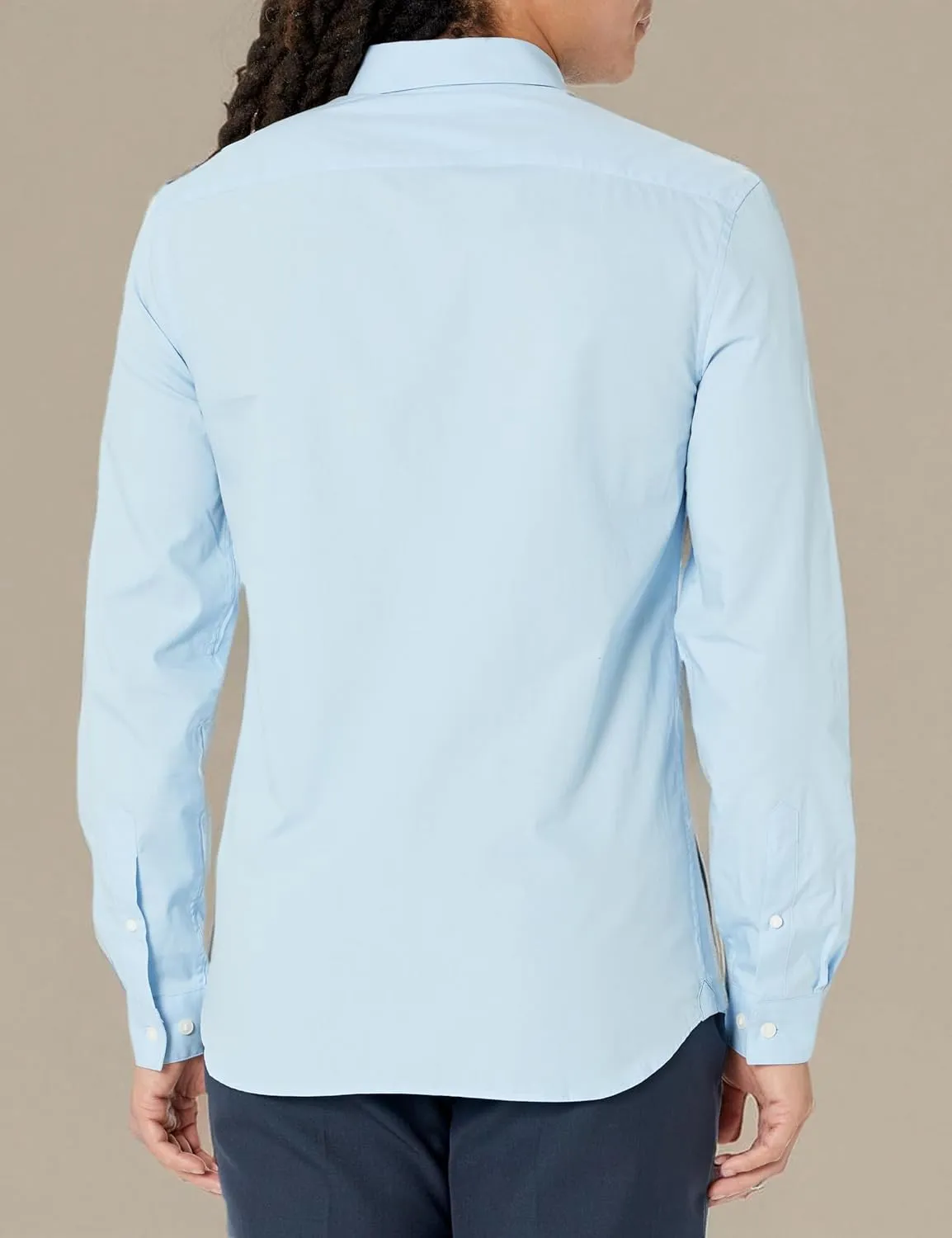 Lacoste Men's Slim Fit Stretch Poplin Long Sleeve Button Down Shirt