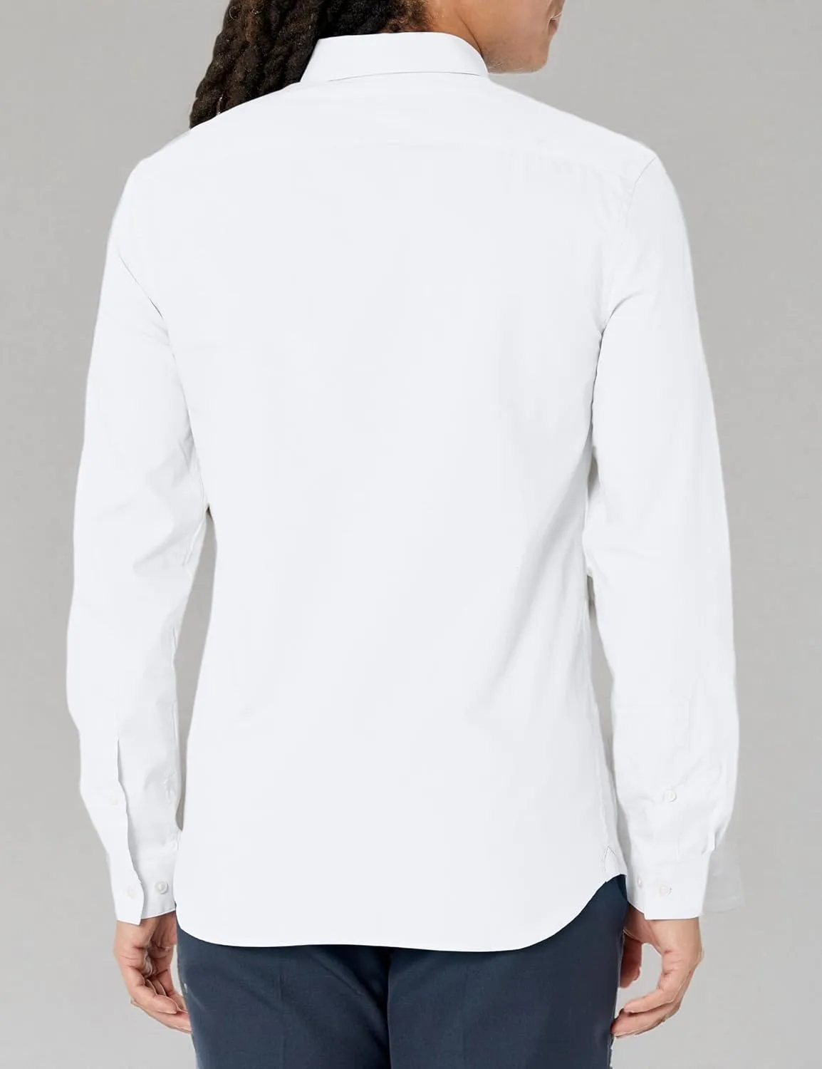 Lacoste Men's Slim Fit Stretch Poplin Long Sleeve Button Down Shirt