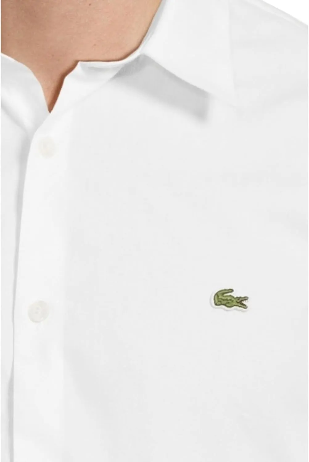 Lacoste Men's Slim Fit Stretch Poplin Long Sleeve Button Down Shirt