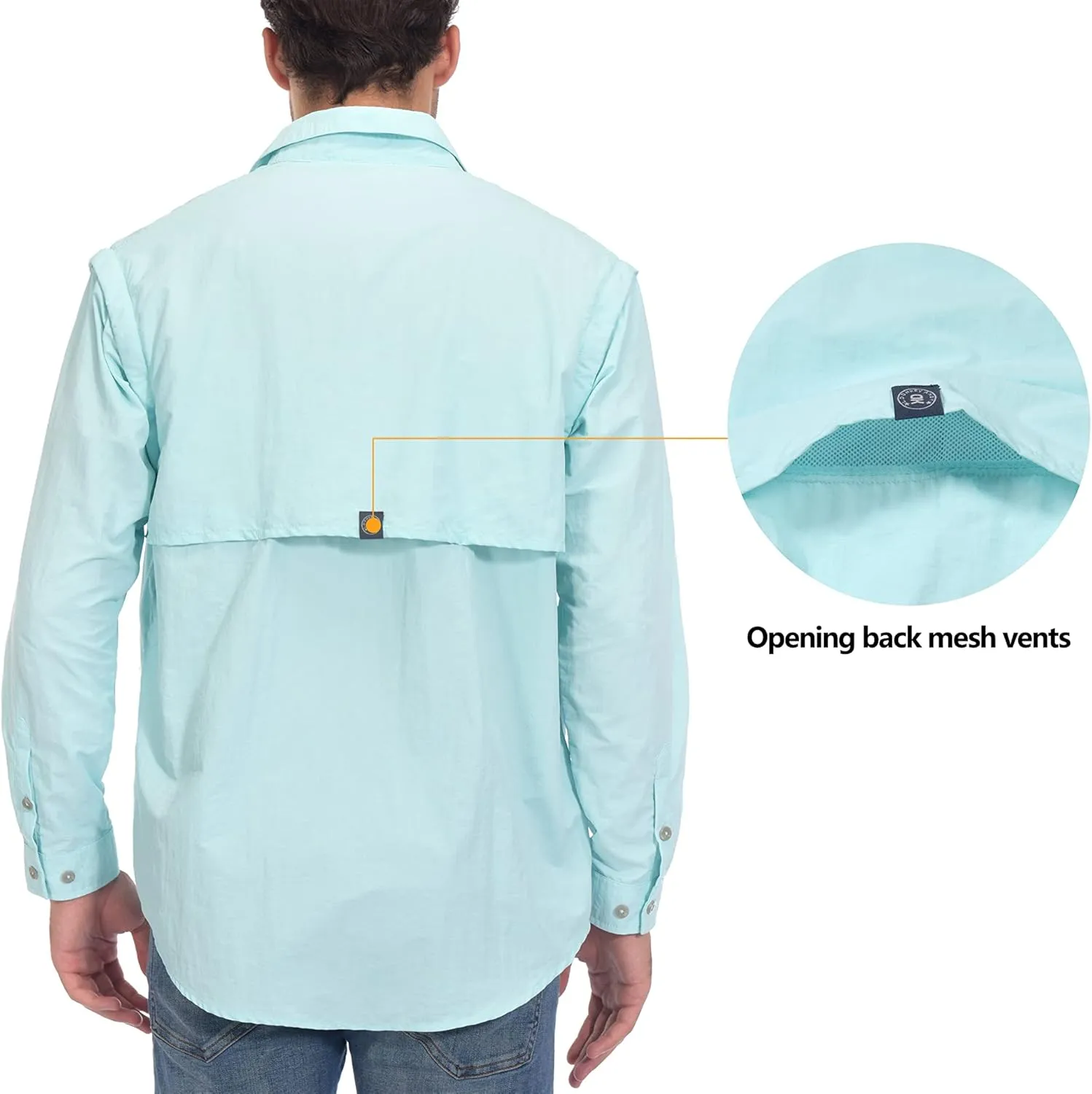 Little Donkey Andy Men's UPF 50  UV Protection Shirt, Short Sleeve Fishing Shirt, Breathable and Fast Dry