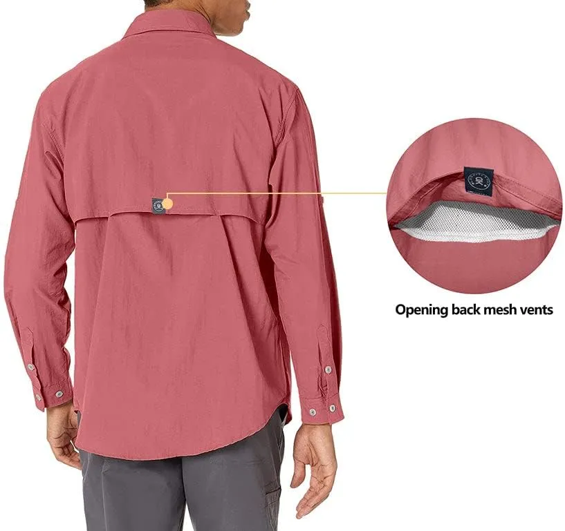 Little Donkey Andy Men's UPF 50  UV Protection Shirt, Short Sleeve Fishing Shirt, Breathable and Fast Dry