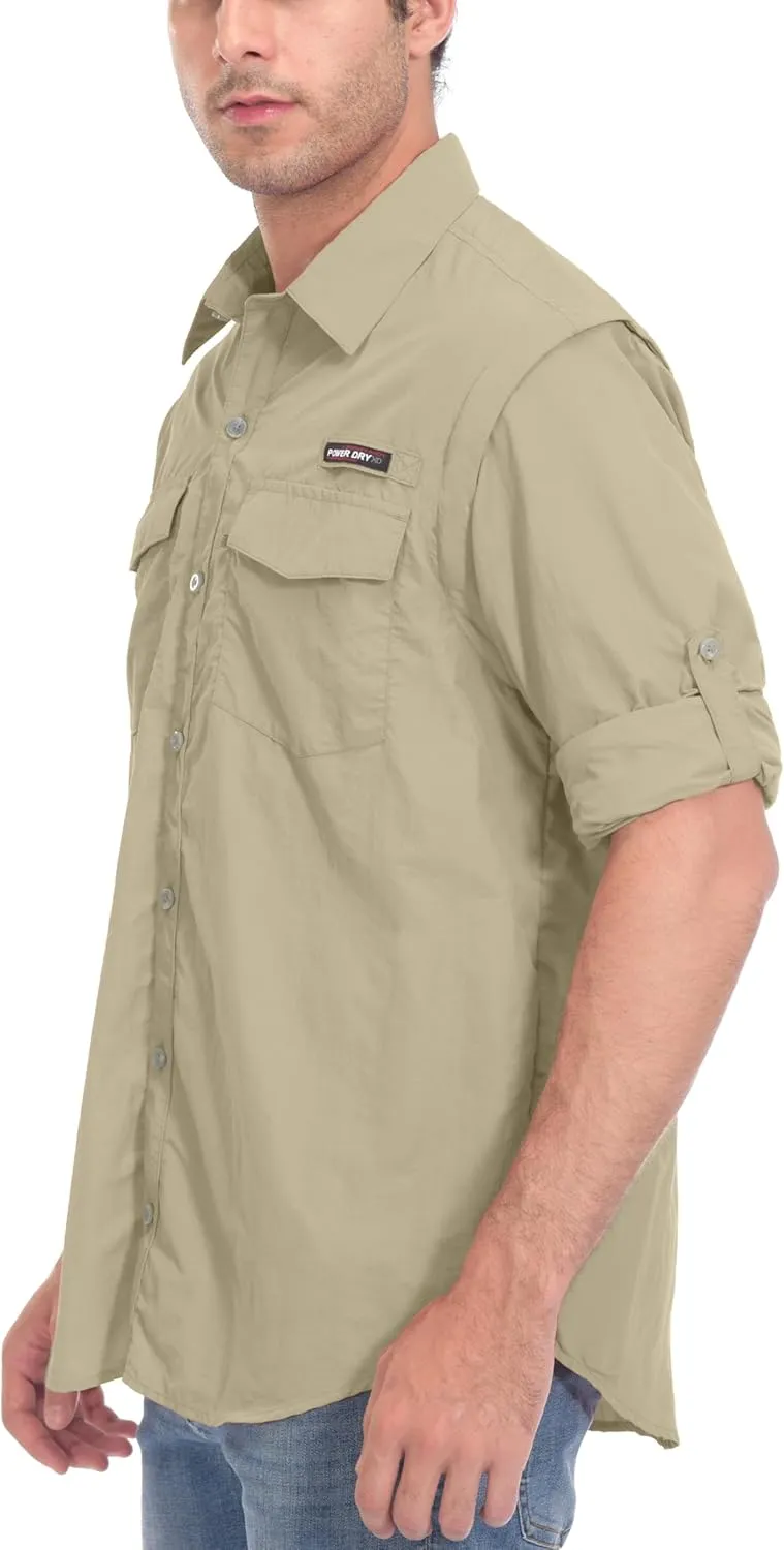 Little Donkey Andy Men's UPF 50  UV Protection Shirt, Short Sleeve Fishing Shirt, Breathable and Fast Dry
