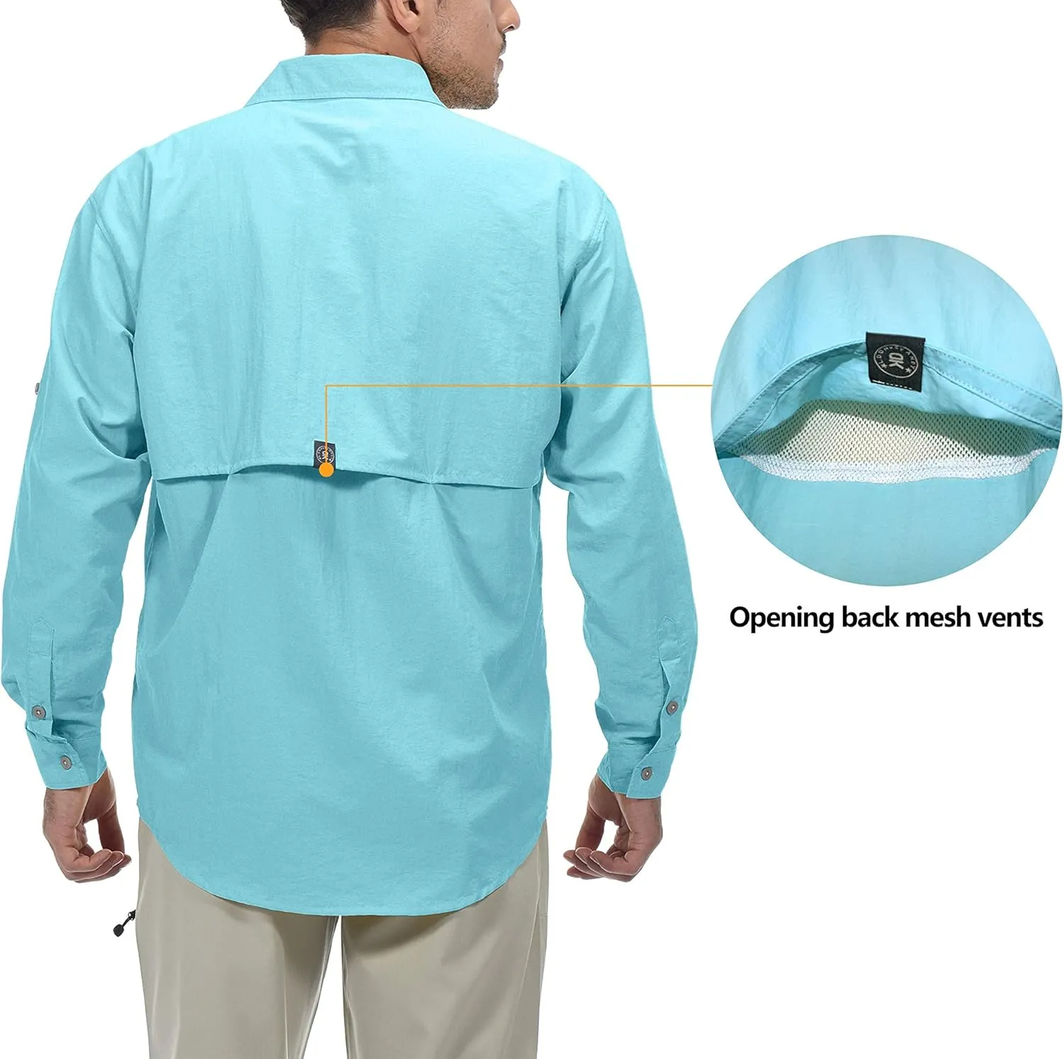 Little Donkey Andy Men's UPF 50  UV Protection Shirt, Short Sleeve Fishing Shirt, Breathable and Fast Dry