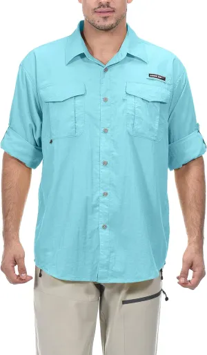 Little Donkey Andy Men's UPF 50  UV Protection Shirt, Short Sleeve Fishing Shirt, Breathable and Fast Dry