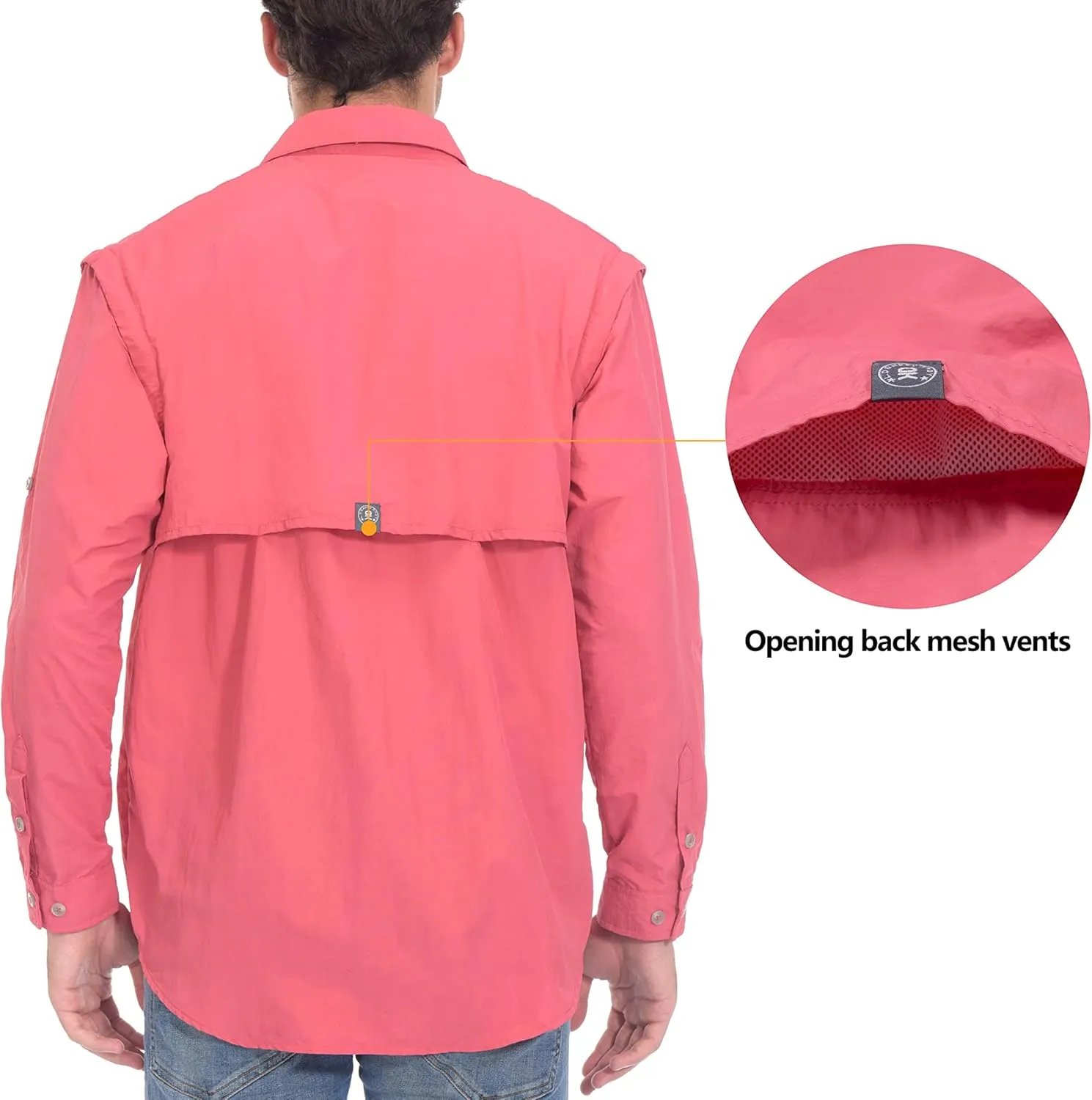 Little Donkey Andy Men's UPF 50  UV Protection Shirt, Short Sleeve Fishing Shirt, Breathable and Fast Dry