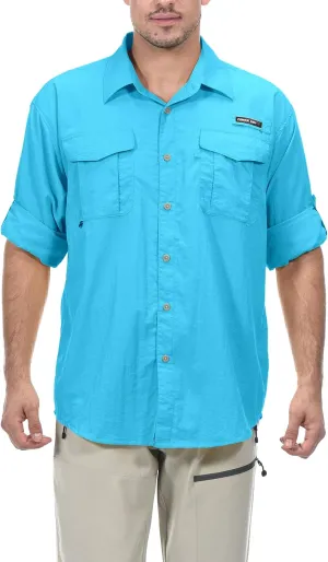 Little Donkey Andy Men's UPF 50  UV Protection Shirt, Short Sleeve Fishing Shirt, Breathable and Fast Dry