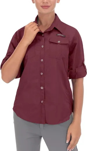 Little Donkey Andy Women's UPF 50  UV Protection Shirt, Long Sleeve Fishing Shirt, Breathable and Fast Dry