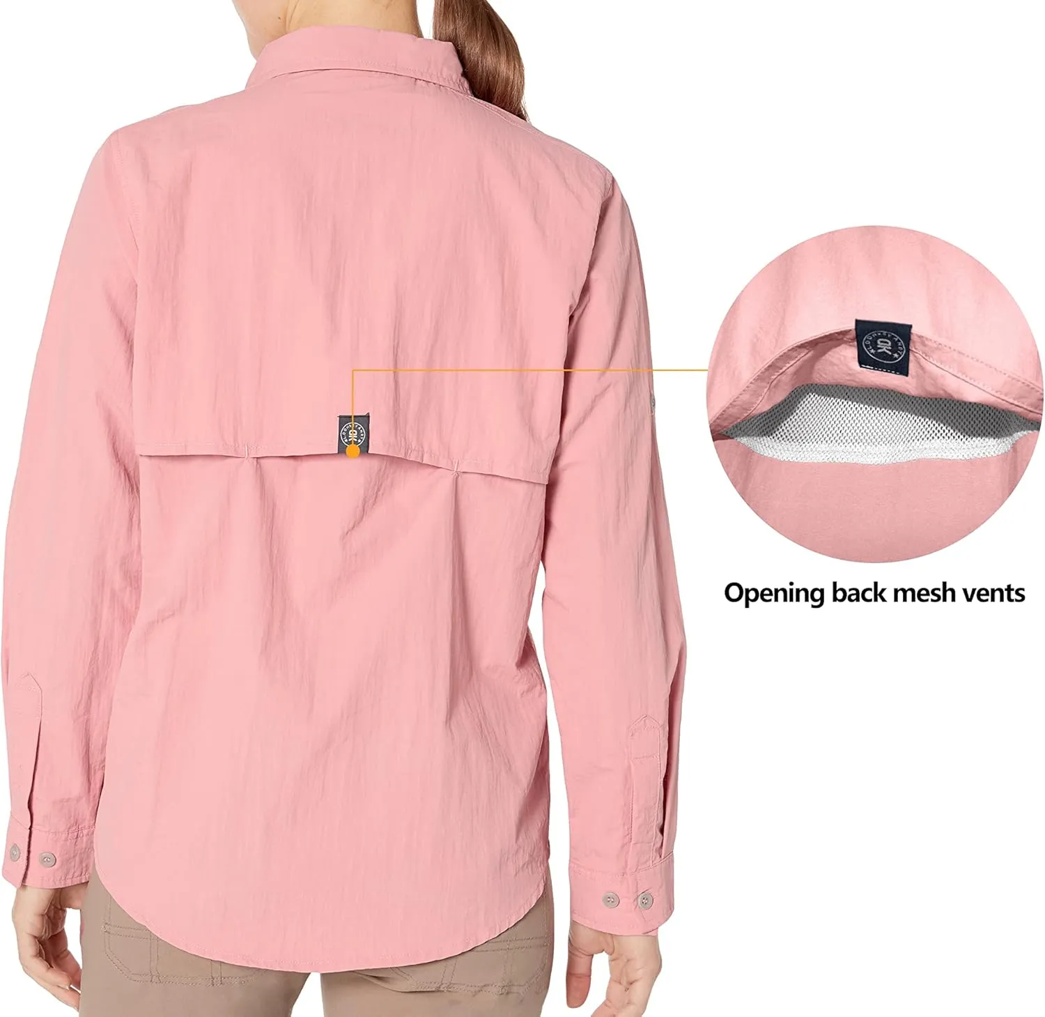 Little Donkey Andy Women's UPF 50  UV Protection Shirt, Long Sleeve Fishing Shirt, Breathable and Fast Dry