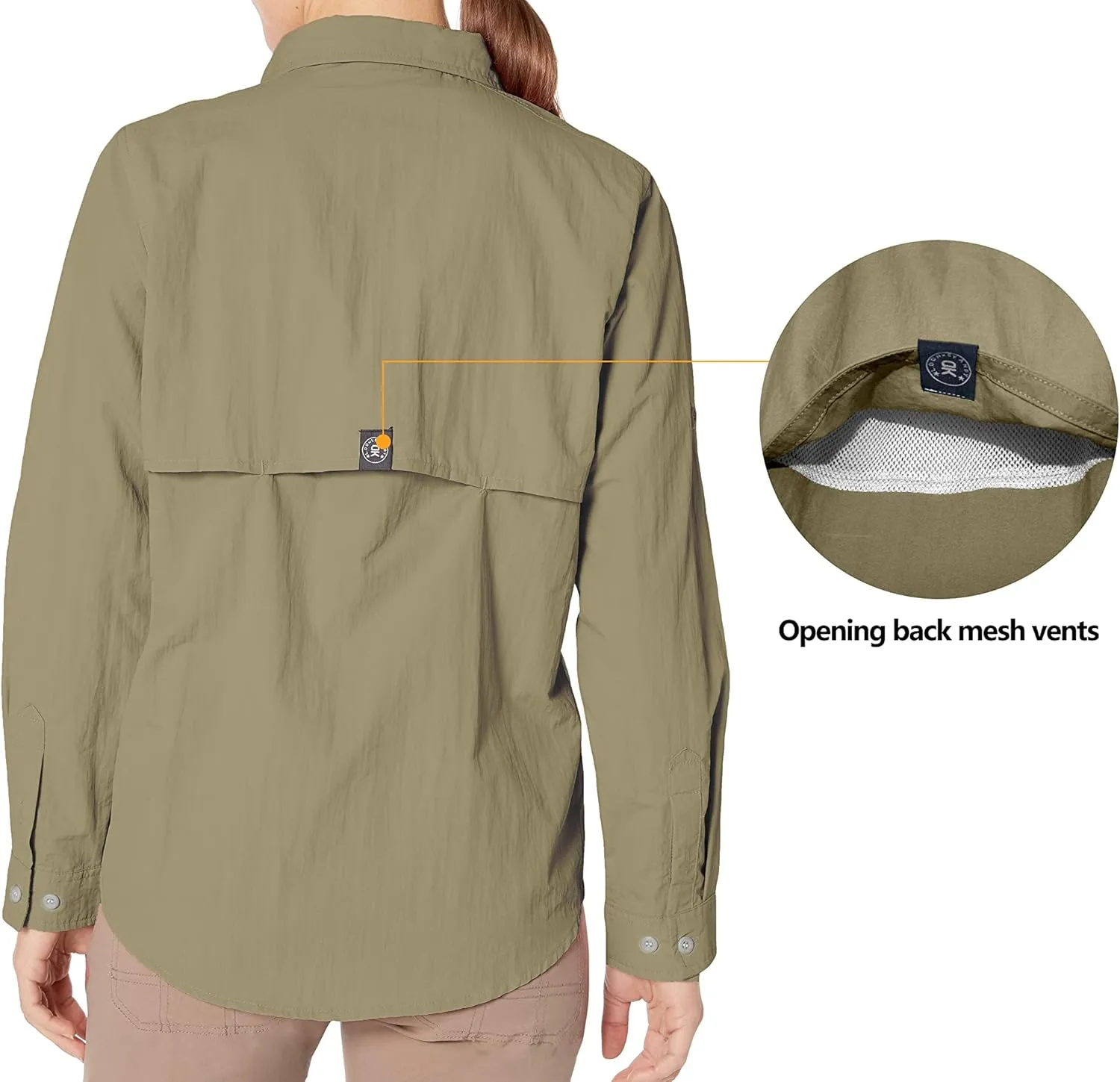 Little Donkey Andy Women's UPF 50  UV Protection Shirt, Long Sleeve Fishing Shirt, Breathable and Fast Dry