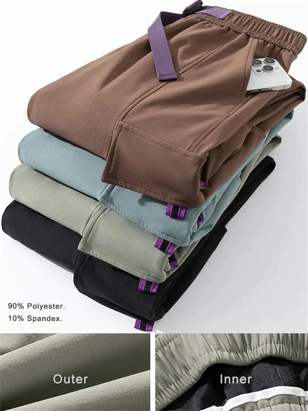 Men Autumn Cargo Pants Multi-Pockets Wide Leg Casual Pant Hip Hop Streetwear Loose Straight Trousers