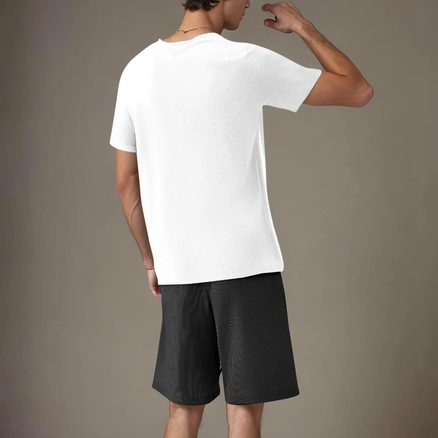 Mens 2 Piece Outfits Casual Short Sleeve T Shirts and Shorts Sets Summer Travel Outfits Athletic Jogging Lounge Sets