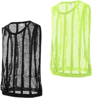 Mens See Through Fishnet Tank Tops Sleeveless Stripe Mesh Fitted Muscle Top Workout Beach Shirts