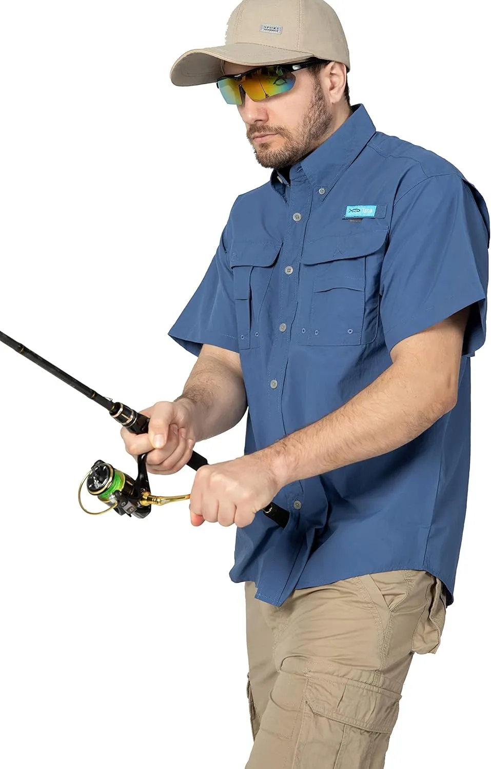 Men's UV UPF 50  Fishing Shirts for Men Sun Protection Breathable Fast Dry SPF Hiking Short Sleeve Shirt