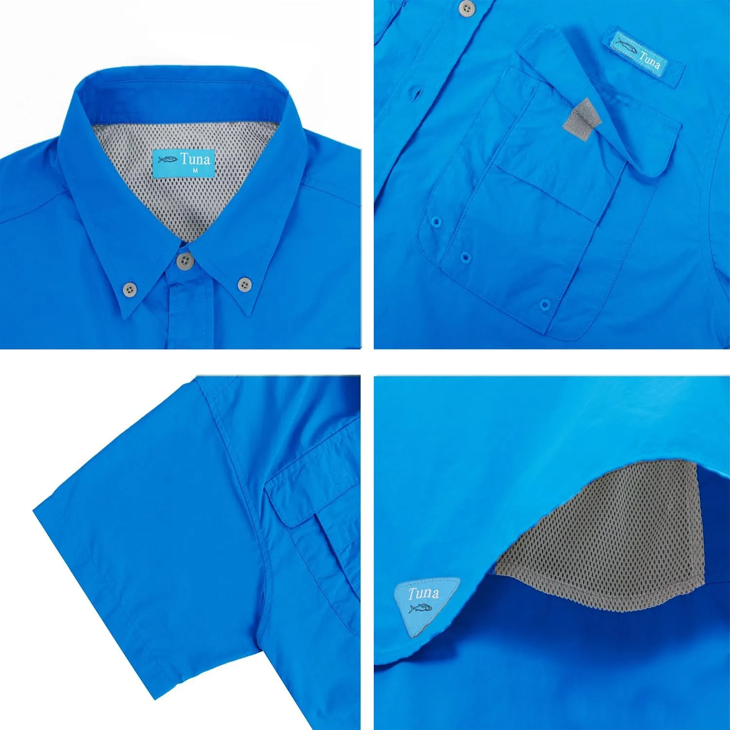 Men's UV UPF 50  Fishing Shirts for Men Sun Protection Breathable Fast Dry SPF Hiking Short Sleeve Shirt