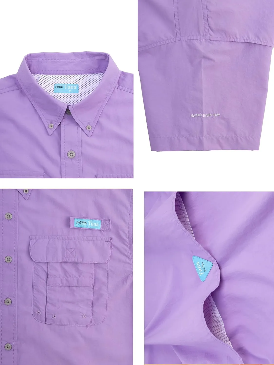 Men's UV UPF 50  Fishing Shirts for Men Sun Protection Breathable Fast Dry SPF Hiking Short Sleeve Shirt
