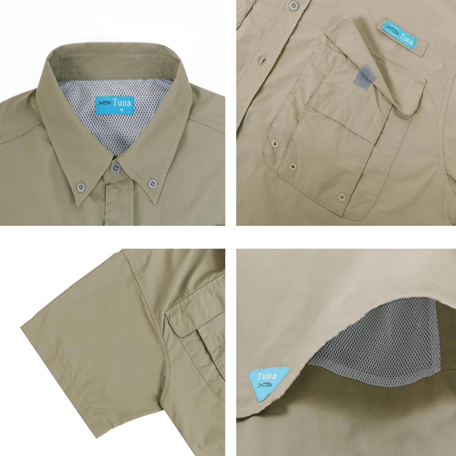 Men's UV UPF 50  Fishing Shirts for Men Sun Protection Breathable Fast Dry SPF Hiking Short Sleeve Shirt