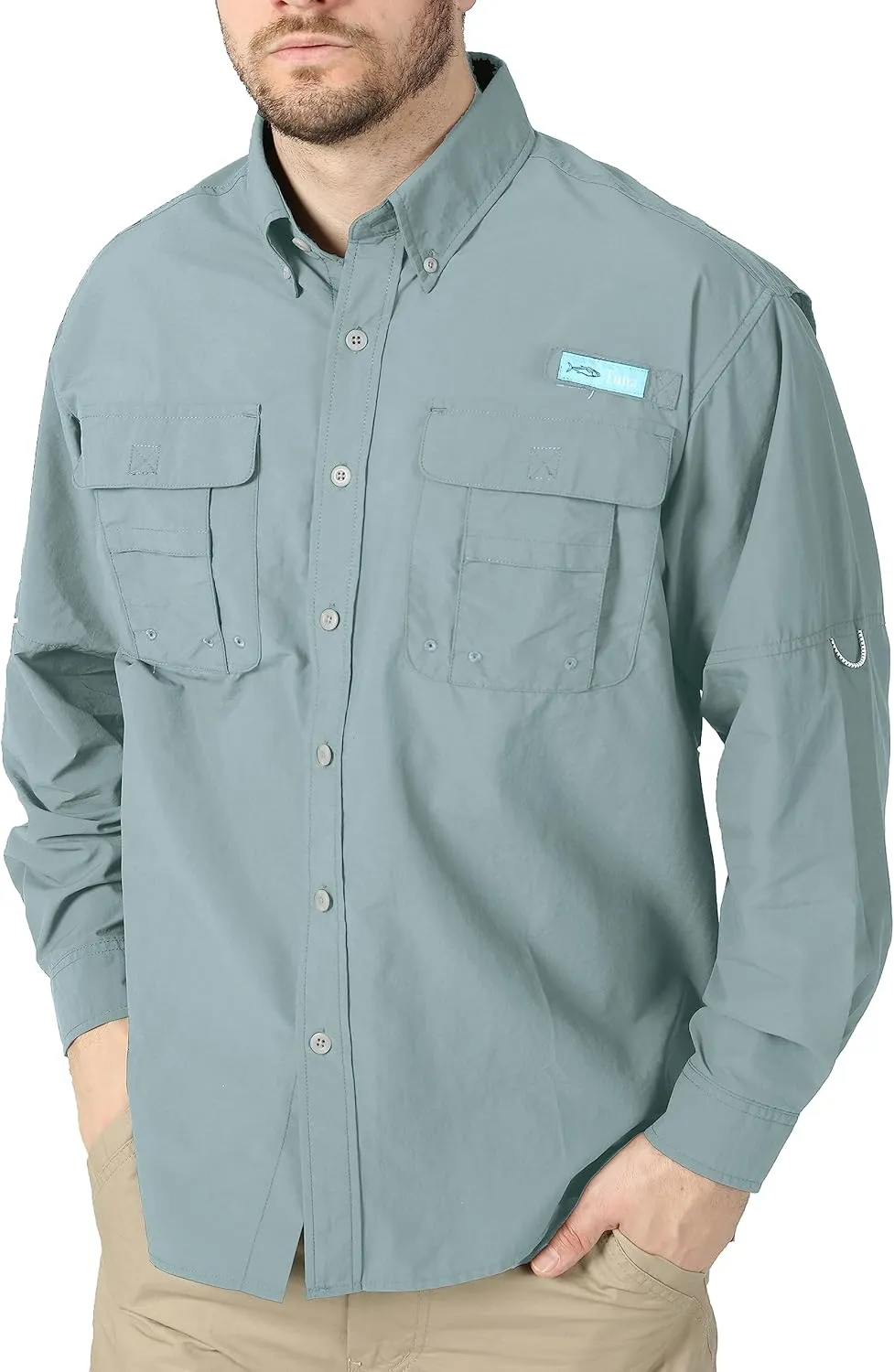 Men's UV UPF 50  Sun Protection Soild Anti-Static Waterproof Breathable Fast Dry Hiking Fishing Long Sleeve Shirt