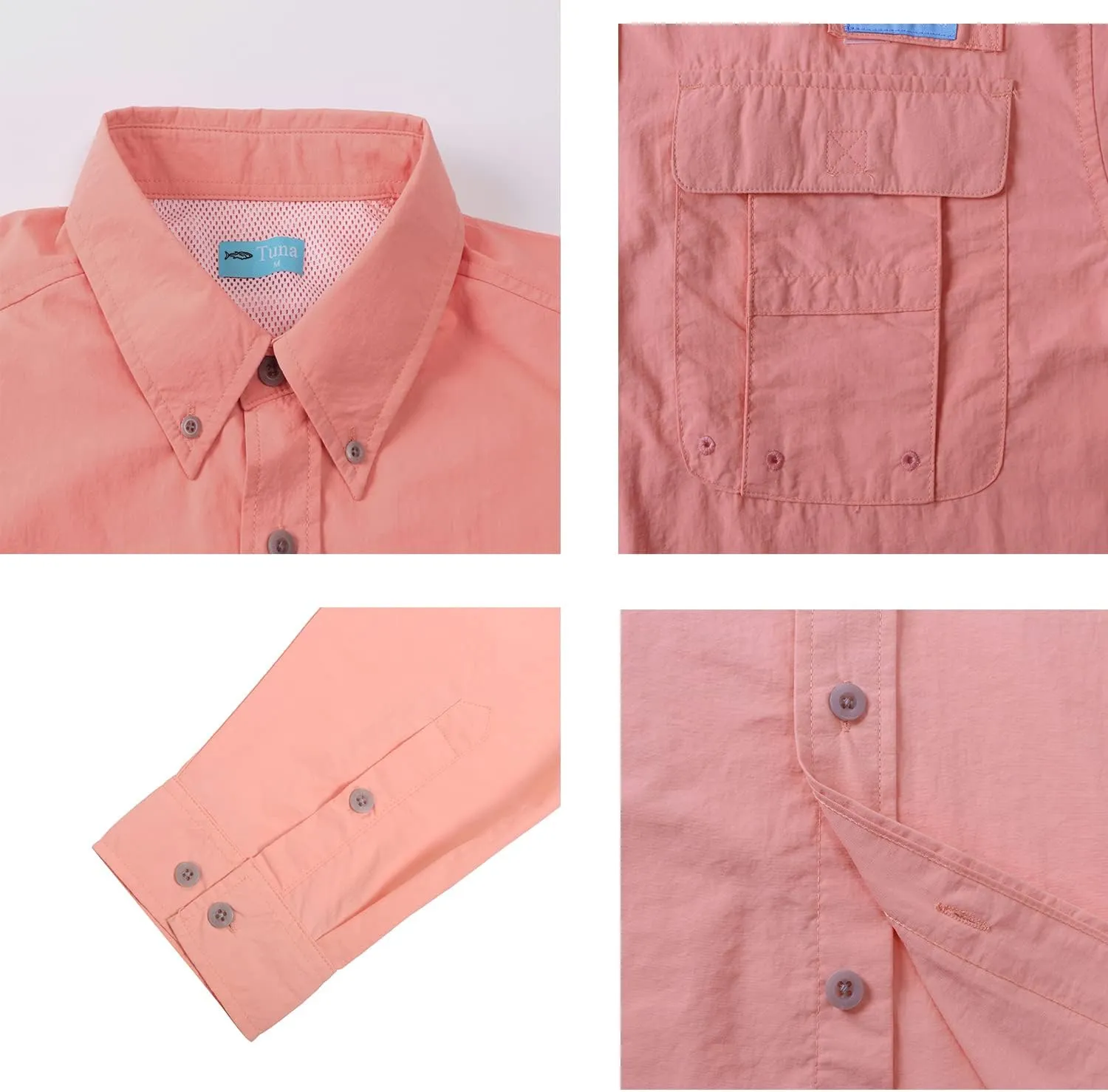 Men's UV UPF 50  Sun Protection Soild Anti-Static Waterproof Breathable Fast Dry Hiking Fishing Long Sleeve Shirt