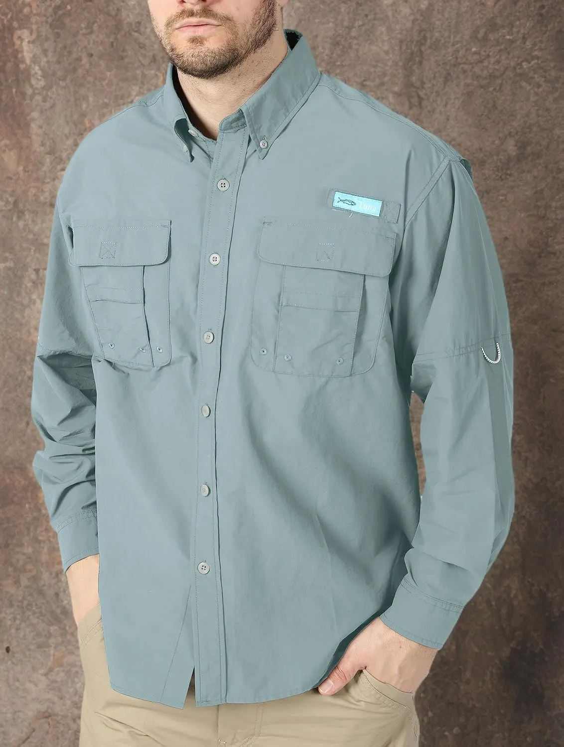 Men's UV UPF 50  Sun Protection Soild Anti-Static Waterproof Breathable Fast Dry Hiking Fishing Long Sleeve Shirt