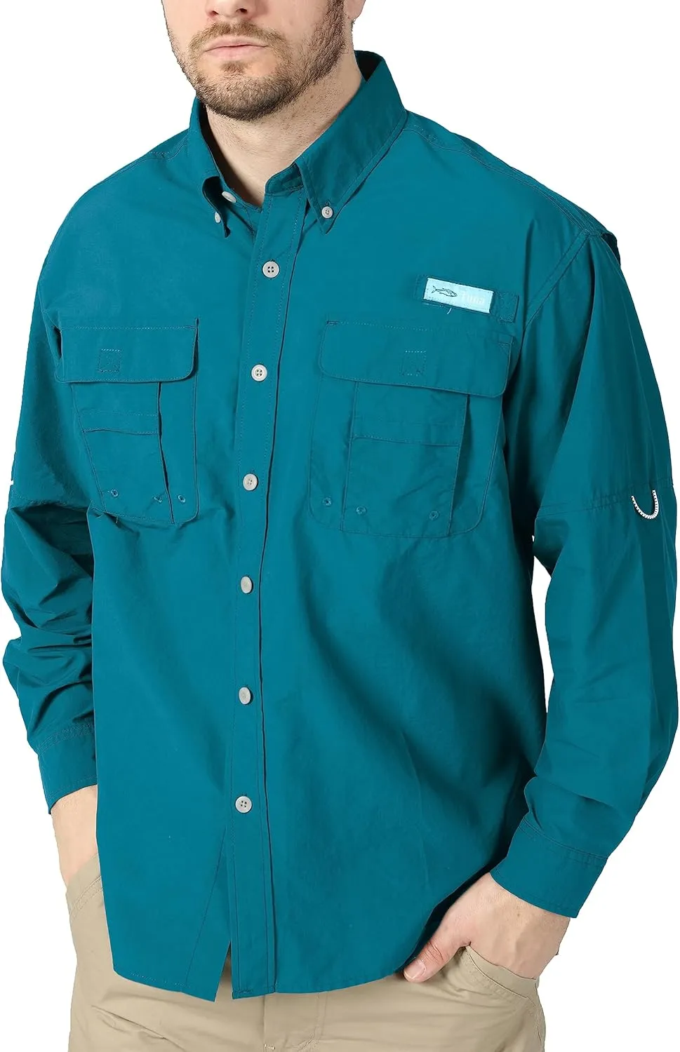 Men's UV UPF 50  Sun Protection Soild Anti-Static Waterproof Breathable Fast Dry Hiking Fishing Long Sleeve Shirt