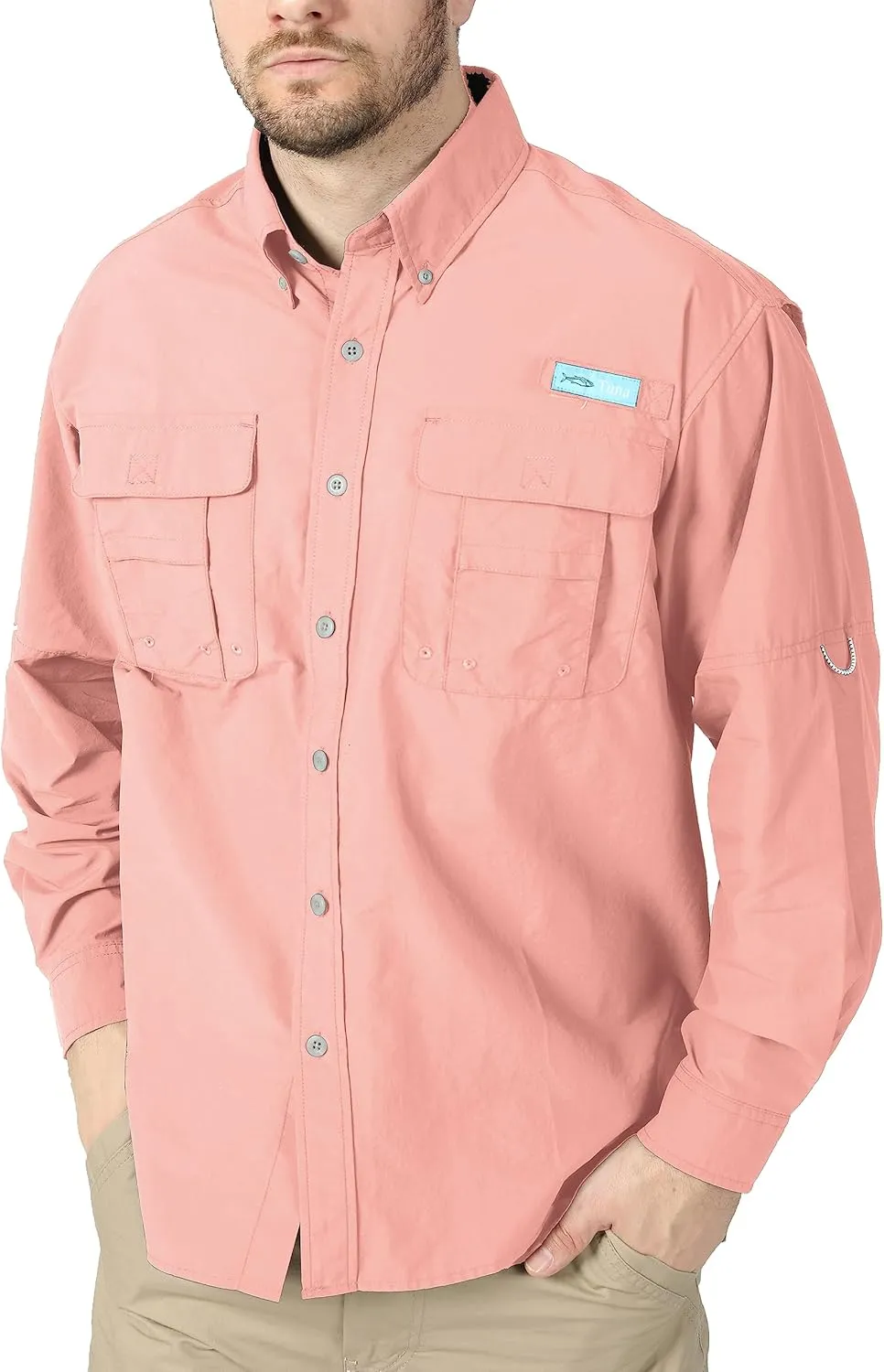 Men's UV UPF 50  Sun Protection Soild Anti-Static Waterproof Breathable Fast Dry Hiking Fishing Long Sleeve Shirt