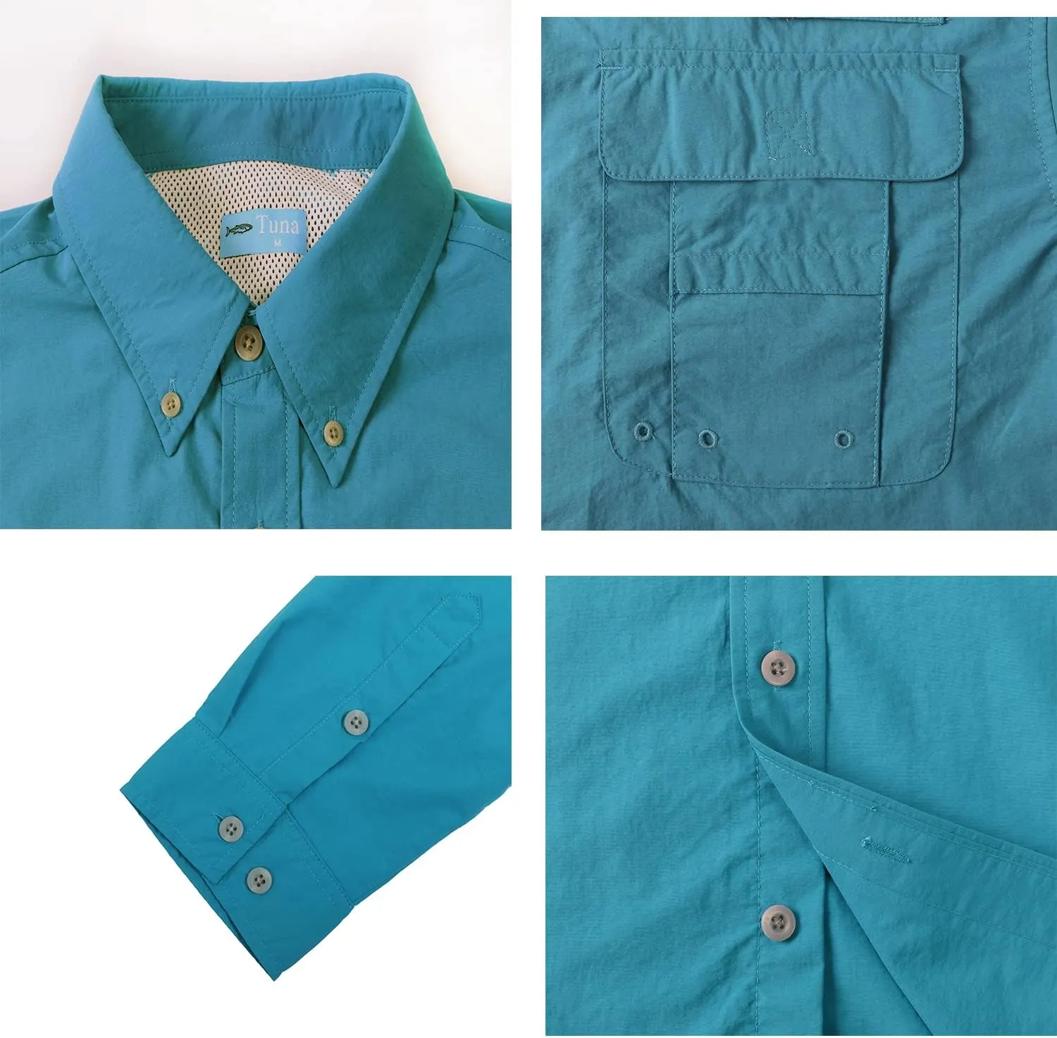 Men's UV UPF 50  Sun Protection Soild Anti-Static Waterproof Breathable Fast Dry Hiking Fishing Long Sleeve Shirt