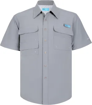 Men's UV UPF 50  Sun Protection Soild Waterproof Breathable Fast Dry SPF Hiking Fishing Short Sleeve Shirt