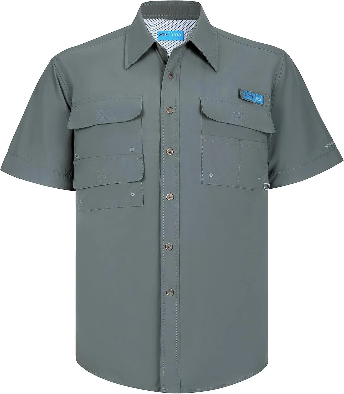 Men's UV UPF 50  Sun Protection Soild Waterproof Breathable Fast Dry SPF Hiking Fishing Short Sleeve Shirt