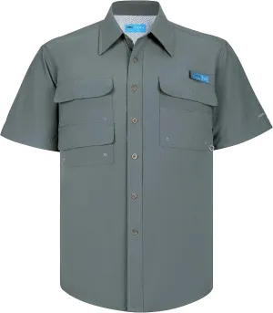 Men's UV UPF 50  Sun Protection Soild Waterproof Breathable Fast Dry SPF Hiking Fishing Short Sleeve Shirt