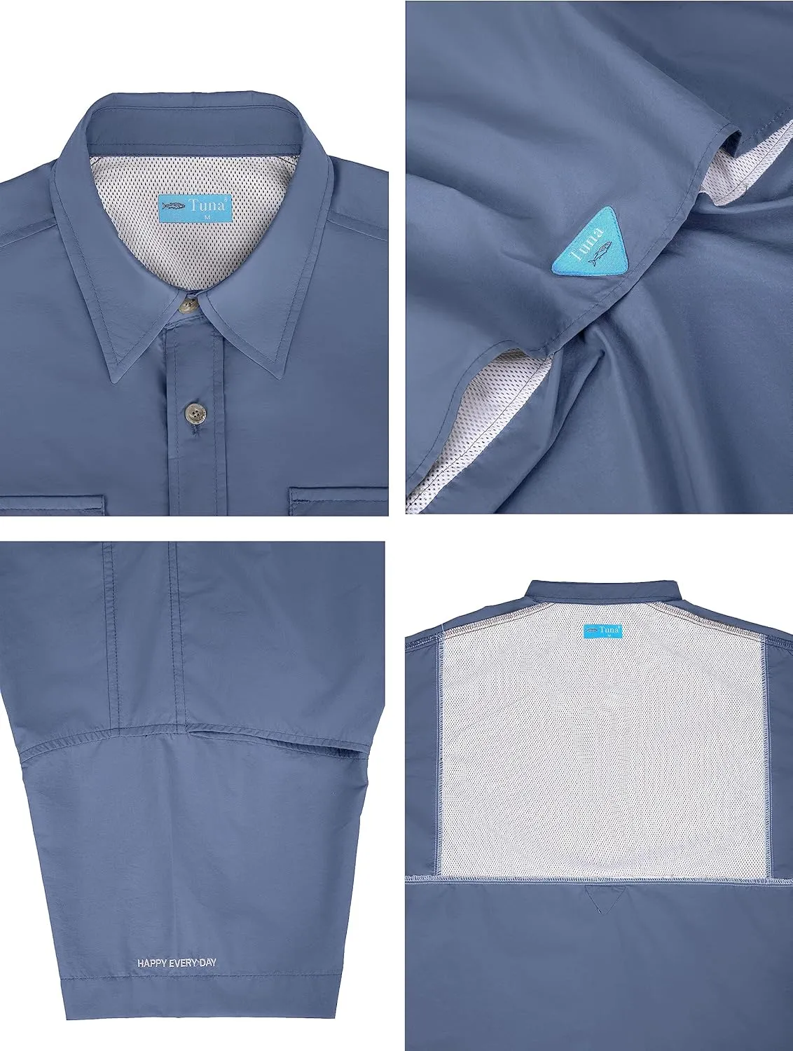 Men's UV UPF 50  Sun Protection Soild Waterproof Breathable Fast Dry SPF Hiking Fishing Short Sleeve Shirt