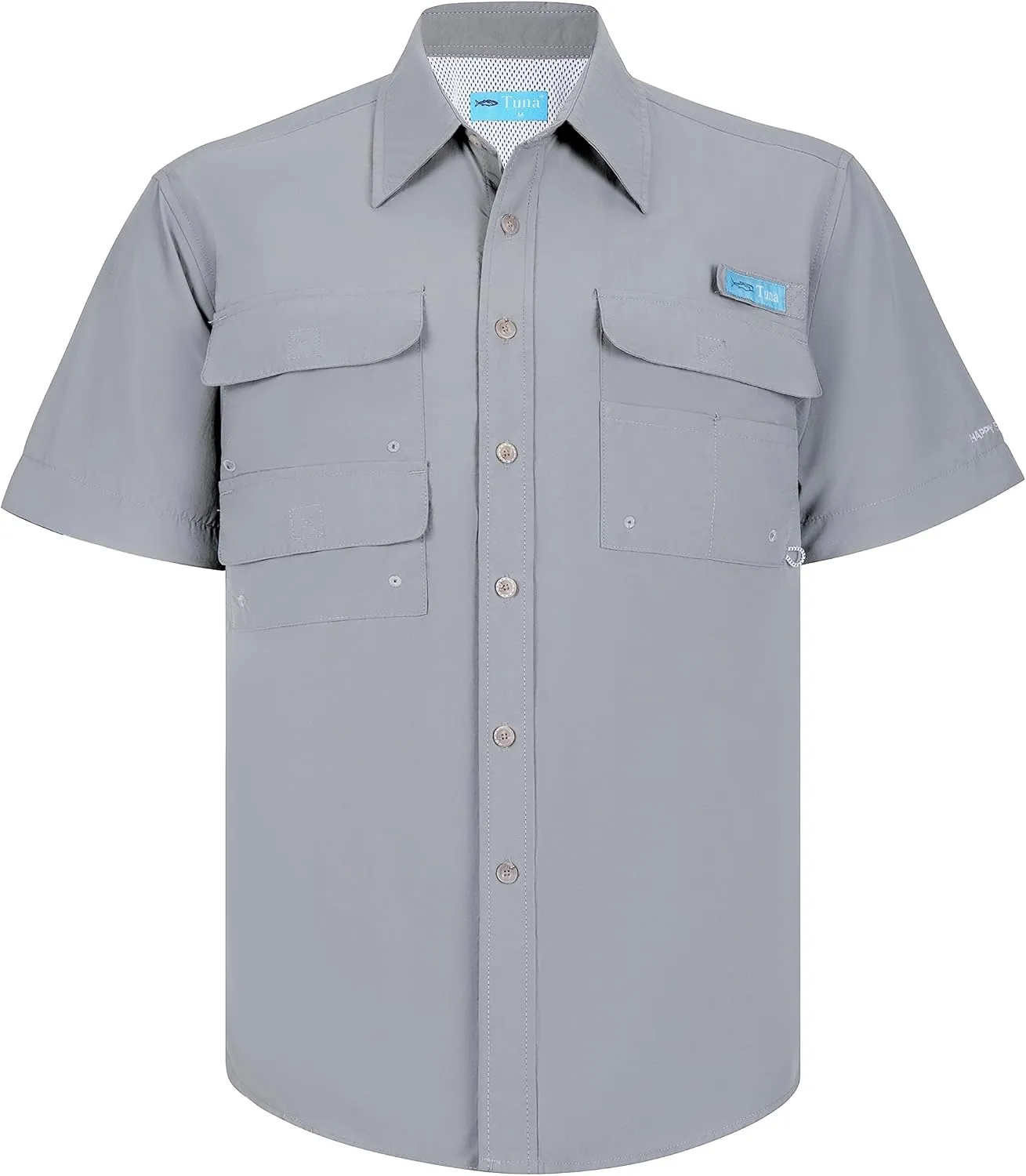 Men's UV UPF 50  Sun Protection Soild Waterproof Breathable Fast Dry SPF Hiking Fishing Short Sleeve Shirt