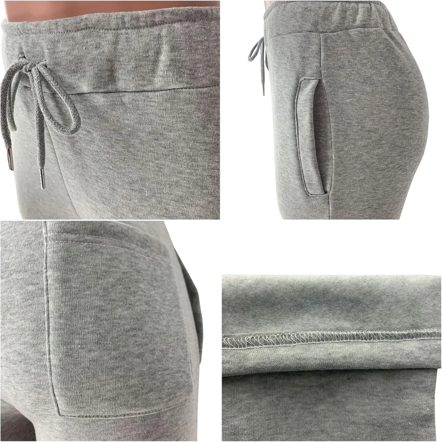 Molisry Women Stacked Sweatpants Fleece Drawstring High Waist Legging Jogger for Fall