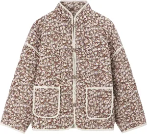 Muchpow Quilted Puffer Jacket for women Floral Printed Lightweight Cropped Button Down Outerwear with Pockets