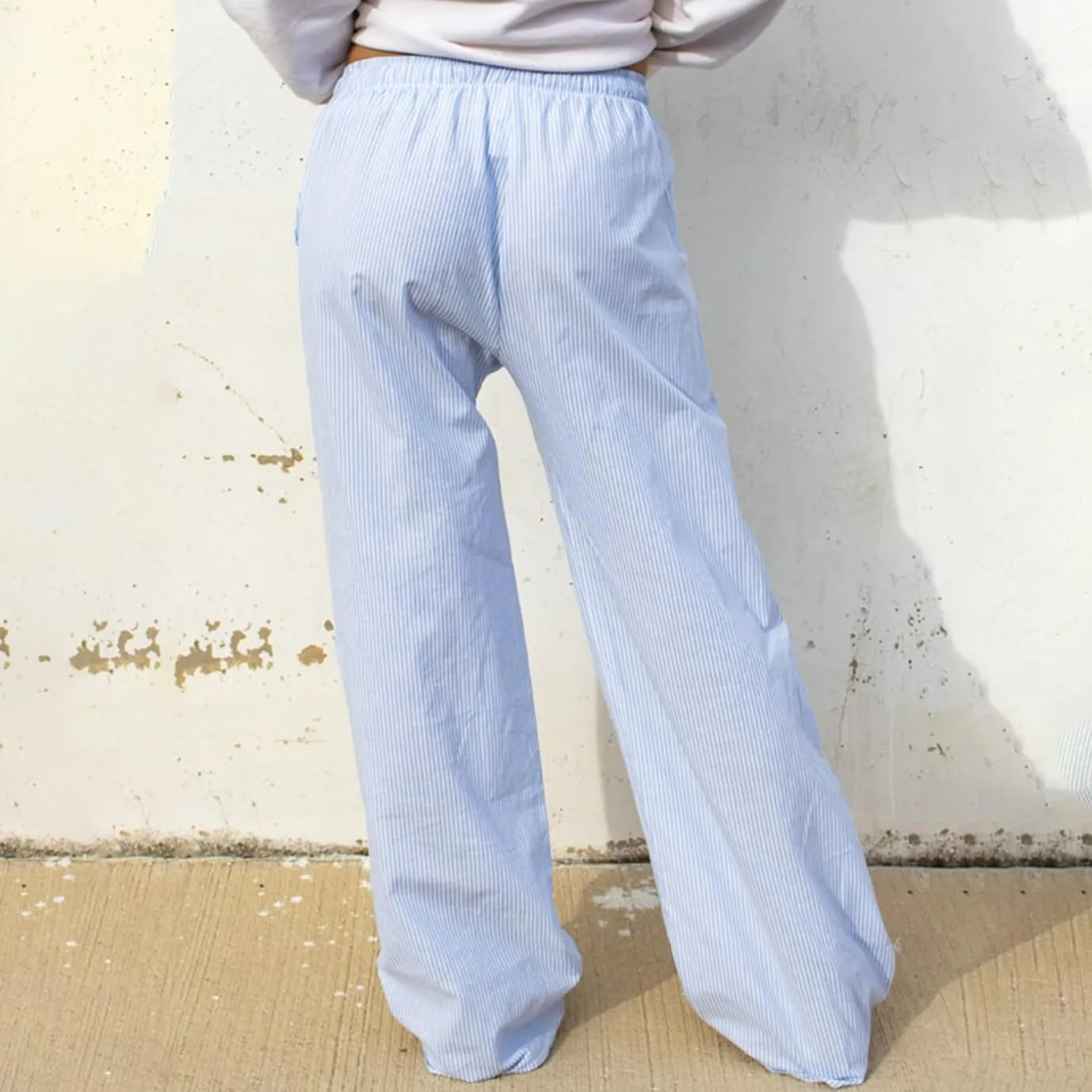 Muineobuka Women Y2k Striped Pajama Pants Wide Leg Stripes Plaid Lounge Pants High Waist Striped Pj Pants Trousers