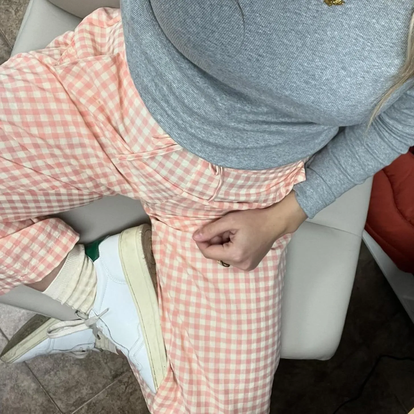 Muineobuka Women Y2k Striped Pajama Pants Wide Leg Stripes Plaid Lounge Pants High Waist Striped Pj Pants Trousers