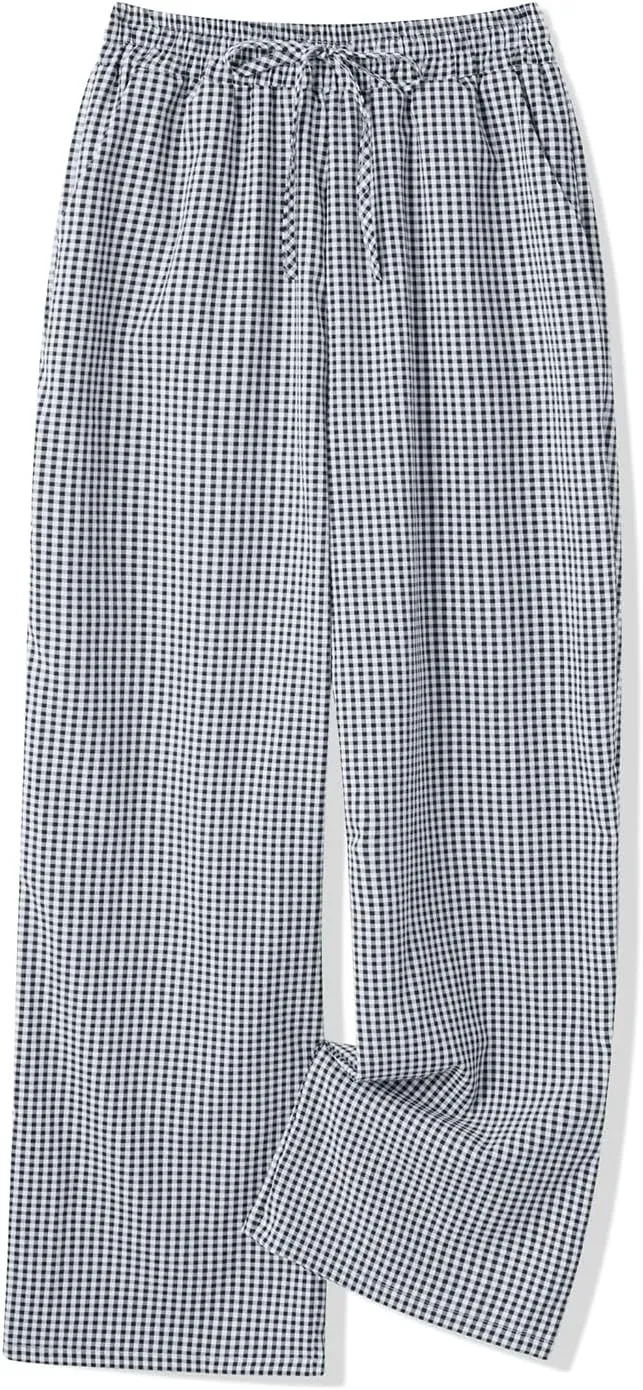 Muineobuka Women Y2k Striped Pajama Pants Wide Leg Stripes Plaid Lounge Pants High Waist Striped Pj Pants Trousers