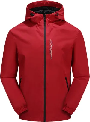 Packable Rain Jacket for Men Hooded Lightweight Waterproof Rain Shell Jacket Raincoat Winter Mountain Jacket Shell Raincoat