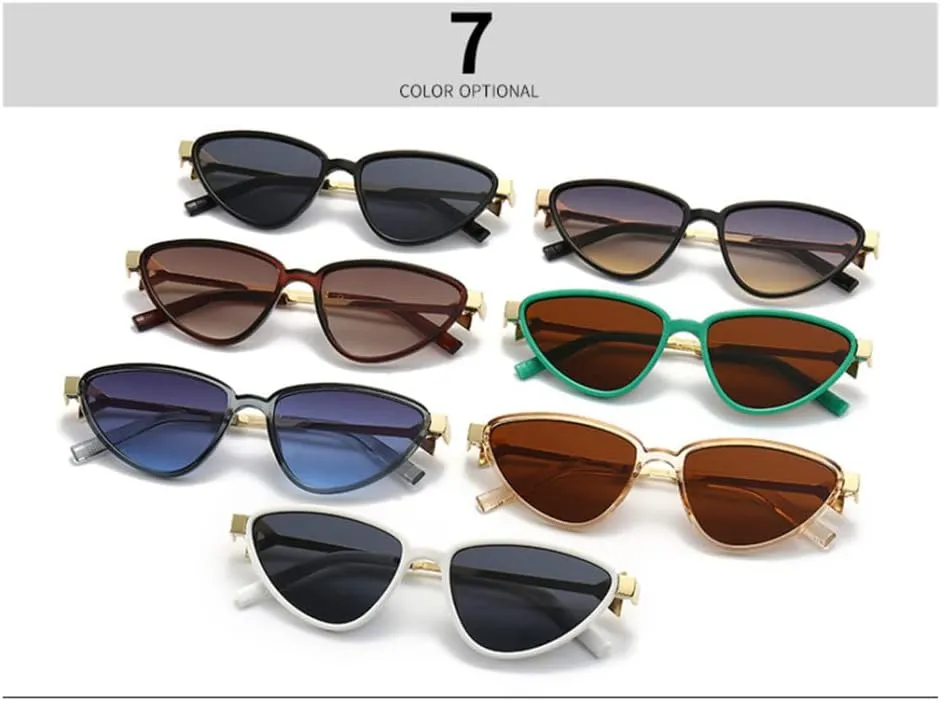 Punk Cat Eye Sunglasses Women Arrow Leg Green Vintage Men Sun Glasses Shades UV400