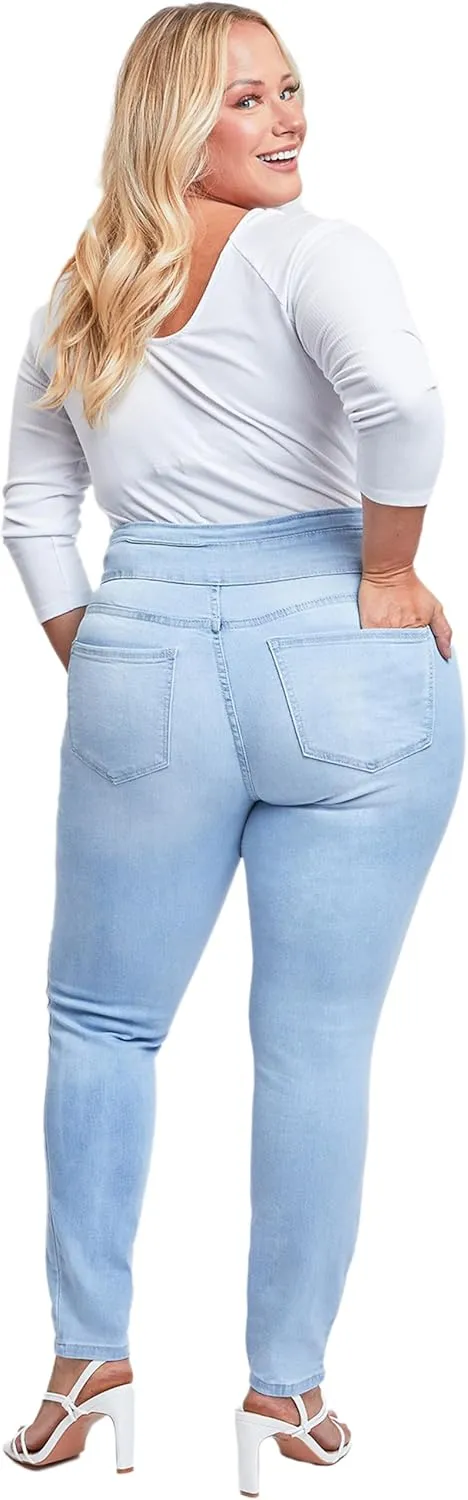Royalty For Me Womens Women's Plus Size Sustainable Stacked Waistband Skinny Jeans