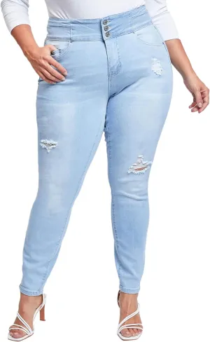 Royalty For Me Womens Women's Plus Size Sustainable Stacked Waistband Skinny Jeans