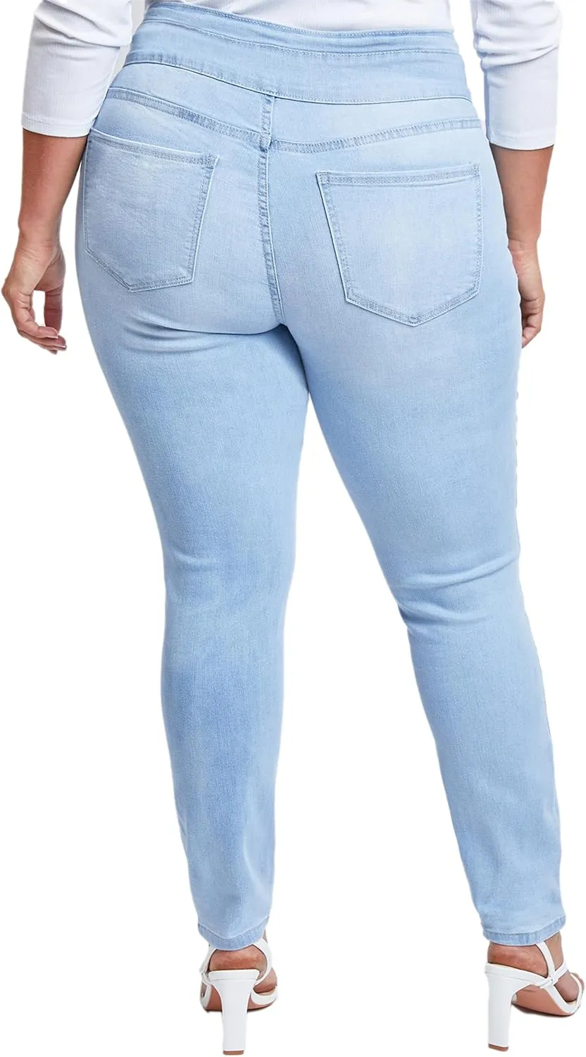 Royalty For Me Womens Women's Plus Size Sustainable Stacked Waistband Skinny Jeans