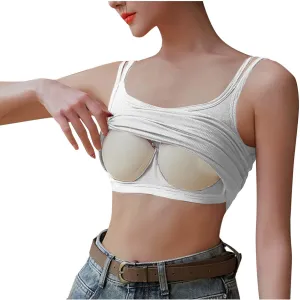 Sports Tank Tops for Women Spaghetti Straps Double Strap Shirts Casual Lightweight Soft Compression Camisole