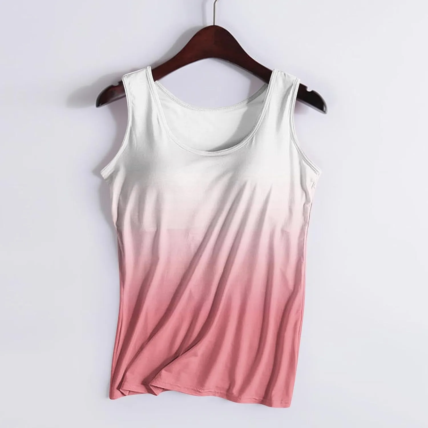 Tank Top with Built in Bra for Women Summer Lightweight Sleeveless Shirts Casual Basic Camisole Undershirts