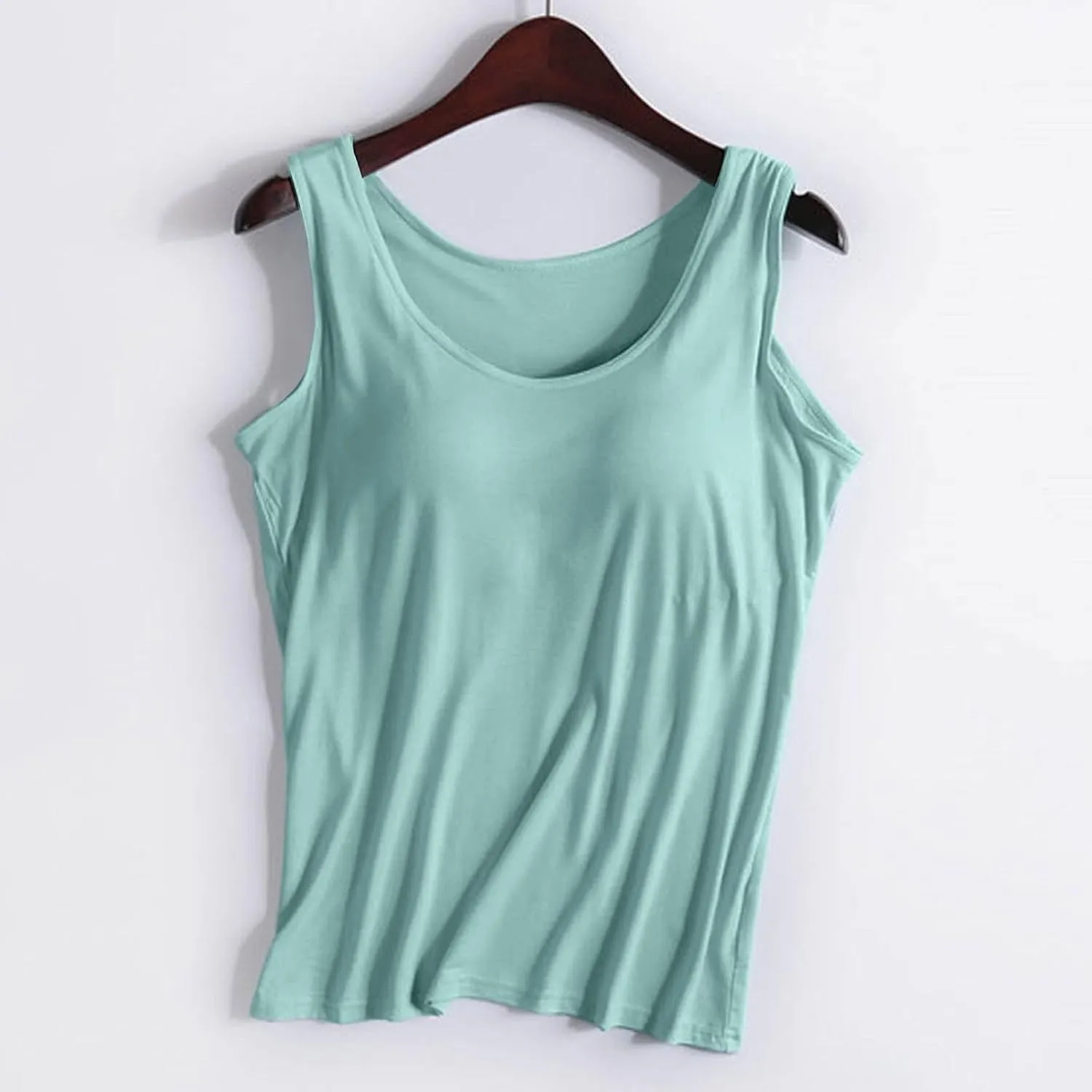 Tank Tops for Women 2025 Built in Bra Spaghetti Strap Workout Yoga Shirts Basic Padded Tank Tops Summer Clothes