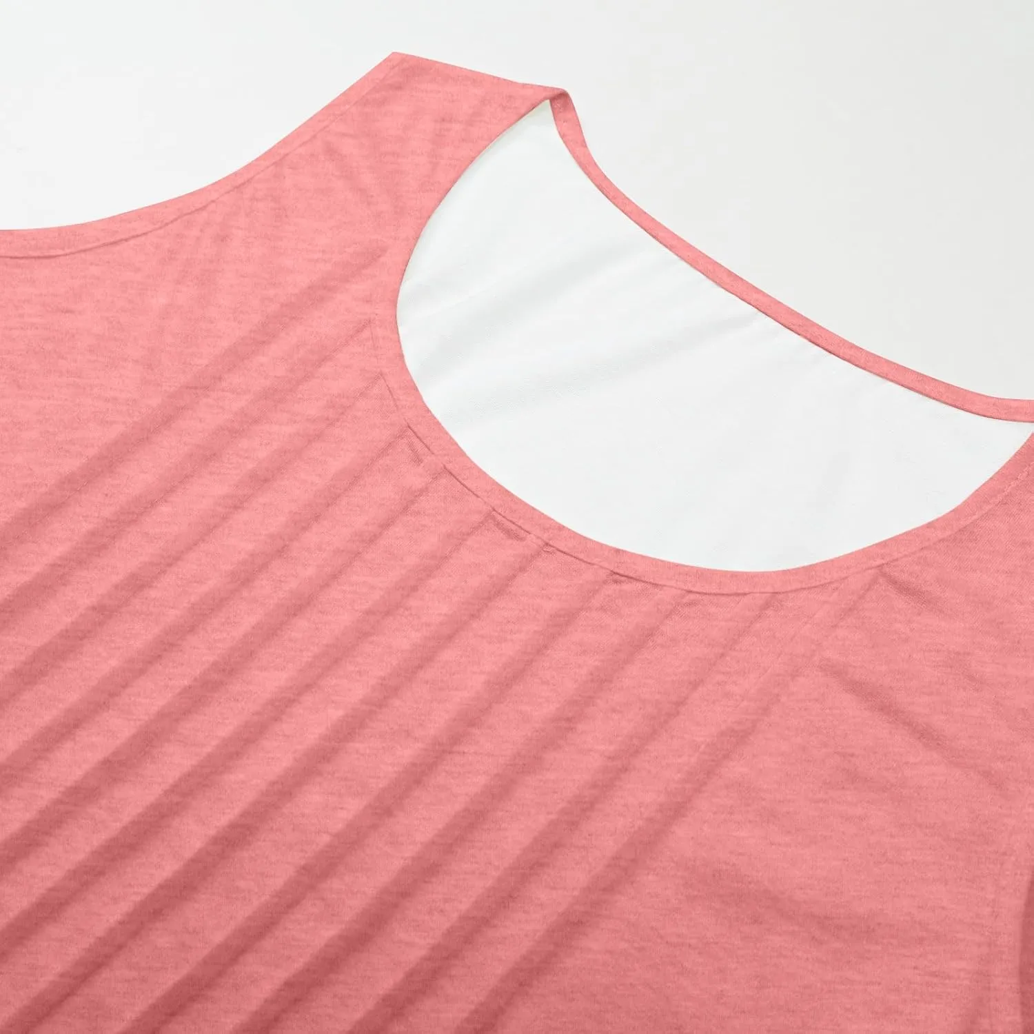 Tank Tops for Women 2025 Summer Sleeveless Pleated Crewneck Shirts Dressy Casual Beach Vacation Clothes