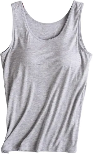 Tank Tops for Women with Built in Bra Summer Yoga Workout Tops Camisole 2025 Casual Modal Basic Solid Padded Shirts