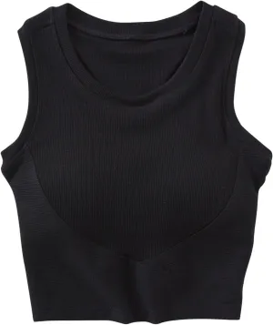 Tanks with Built in Bra Support U Neck Sleeveless Basic Undershirts Trendy Lightweight Smooth Turtleneck Camisole